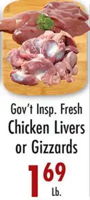 Garden Fresh Market Gov't Insp. Fresh Chicken Livers or Gizzards offer