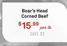 Standard Market Boar's Head Corned Beef offer