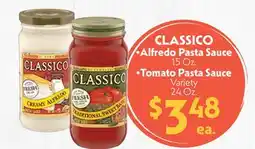 La Chiquita Food Market CLASSICO Alfredo Pasta Sauce 15 Oz., Tomato Pasta Sauce offer