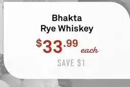 Standard Market Bhakta Rye Whiskey offer