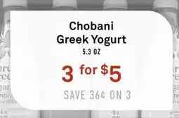 Standard Market Chobani Greek Yogurt offer