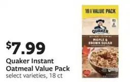 Fareway Quaker Instant Oatmeal Value Pack offer