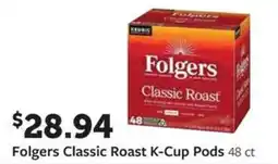 Fareway Folgers Classic Roast K-Cup Pods offer