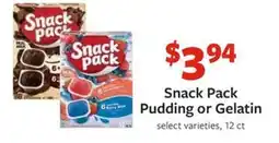 Fareway Snack Pack Pudding or Gelatin offer