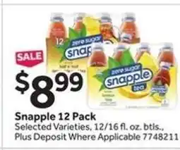 Stop&Shop Snapple 12 Pack offer