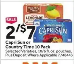 Stop&Shop Capri Sun or Country Time 10 Pack offer