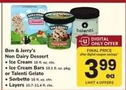 Safeway Ben & Jerry's Non Dairy Dessert offer