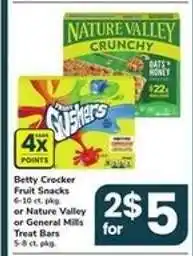 Safeway Betty Crocker Fruit Snacks or Nature Valley or General Mills Treat Bars offer