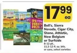 Safeway Bell's, Sierra Nevada, Cigar City, Stone, Athletic, New Belgium or Surfside offer