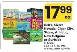 Safeway Bell's, Sierra Nevada, Cigar City, Stone, Athletic, New Belgium or Surfside offer