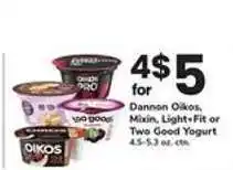 Safeway Dannon Oikos, Mixin, Light+Fit or Two Good Yogurt offer
