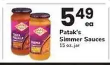 Safeway Patak’s Simmer Sauces offer