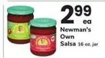 Safeway Newman's Own Salsa offer