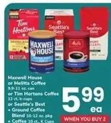 Safeway Maxwell House or Melitta Coffee offer