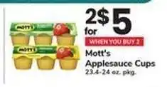 Safeway Mott's Applesauce Cups offer