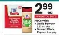Safeway McCormick Garlic Powder / Ground Black Pepper offer