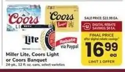 Safeway Miller Lite, Coors Light or Coors Banquet offer
