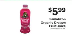 ShopRite Samabzon Organic Dragon Fruit Juice offer
