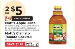 ShopRite Mott's Apple Juice offer
