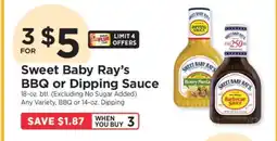 ShopRite Sweet Baby Ray’s BBQ or Dipping Sauce offer