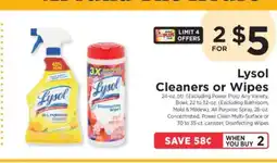 ShopRite Lysol Cleaners or wipes offer