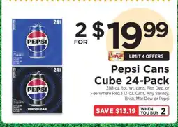 ShopRite Pepsi Cans Cube 24-Pack offer