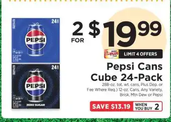 ShopRite Pepsi Cans Cube 24-Pack offer