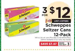 ShopRite Schweppes Seltzer Cans 12-Pack offer