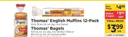 ShopRite Thomas' English Muffins 12-Pack offer