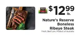 ShopRite Natureβs Reserve Boneless Ribeye Steak offer