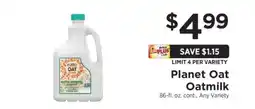 ShopRite Planet Oat Oatmilk offer