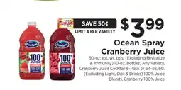 ShopRite Ocean Spray Cranberry Juice offer