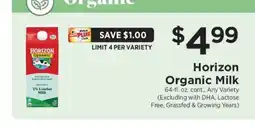 ShopRite Horizon Organic Milk offer