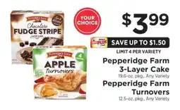 ShopRite Pepperidge Farm 3-Layer Cake / Pepperidge Farm Turnovers offer
