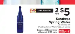 ShopRite Saratoga Spring Water offer