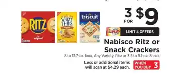 ShopRite Nabisco Ritz or Snack Crackers offer