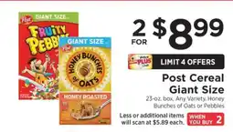 ShopRite Post Cereal Giant Size offer