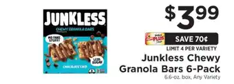 ShopRite Junkless Chewy Granola Bars 6-Pack offer