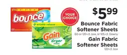 ShopRite Bounce Fabric Softener Sheets / Gain Fabric Softener Sheets offer