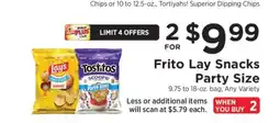 ShopRite Frito Lay Snacks Party Size offer