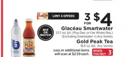 ShopRite Glacéau Smartwater / Gold Peak Tea offer