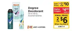 ShopRite Degree Deodorant offer