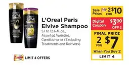 ShopRite L' Oréal Paris Elvive Shampoo offer