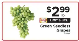 ShopRite Green Seedless Grapes offer