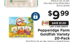 ShopRite Pepperidge Farm Goldfish Variety 20-Pack offer