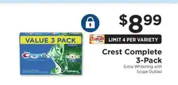 ShopRite Crest Complete 3-Pack offer
