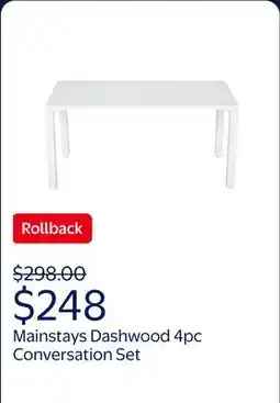 Walmart Mainstays Dashwood 4pc Conversation Set, White with Blue offer