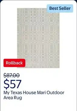 Walmart My Texas House Mari Outdoor Area Rug 5' x 7' offer