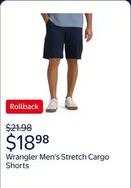 Walmart Wrangler Men's and Big Men's Stretch Cargo Shorts offer