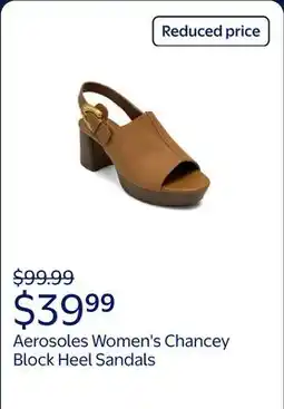 Walmart Aerosoles Women's Chancey Block Heel Slingback Sandals offer